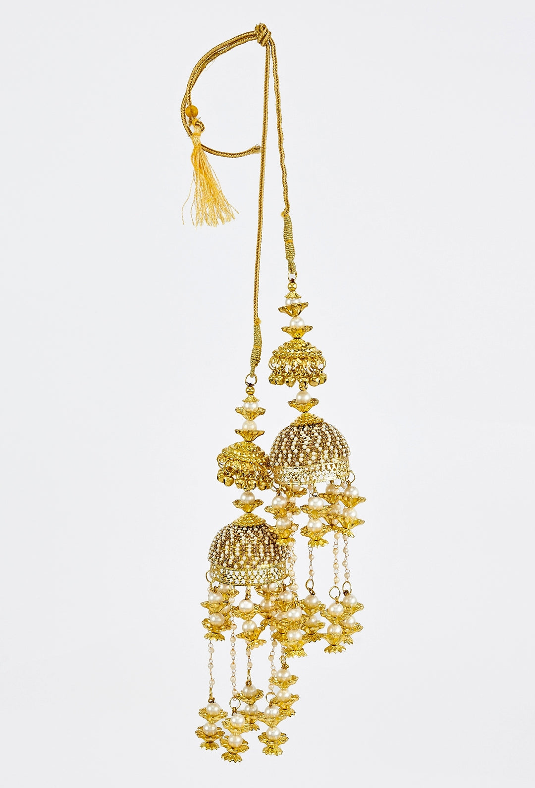 Gold Plated Bridal Pearl And Floral Kaleeras