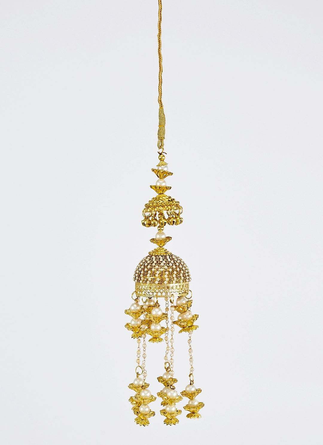 Gold Plated Bridal Pearl And Floral Kaleeras