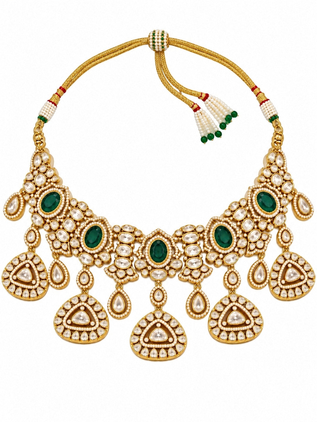 Emerald Kundan Statement Necklace Set