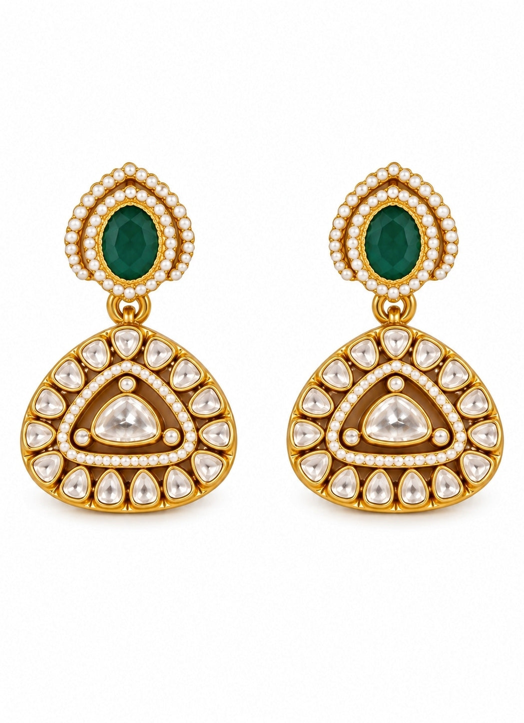 Emerald Kundan Statement Necklace Set