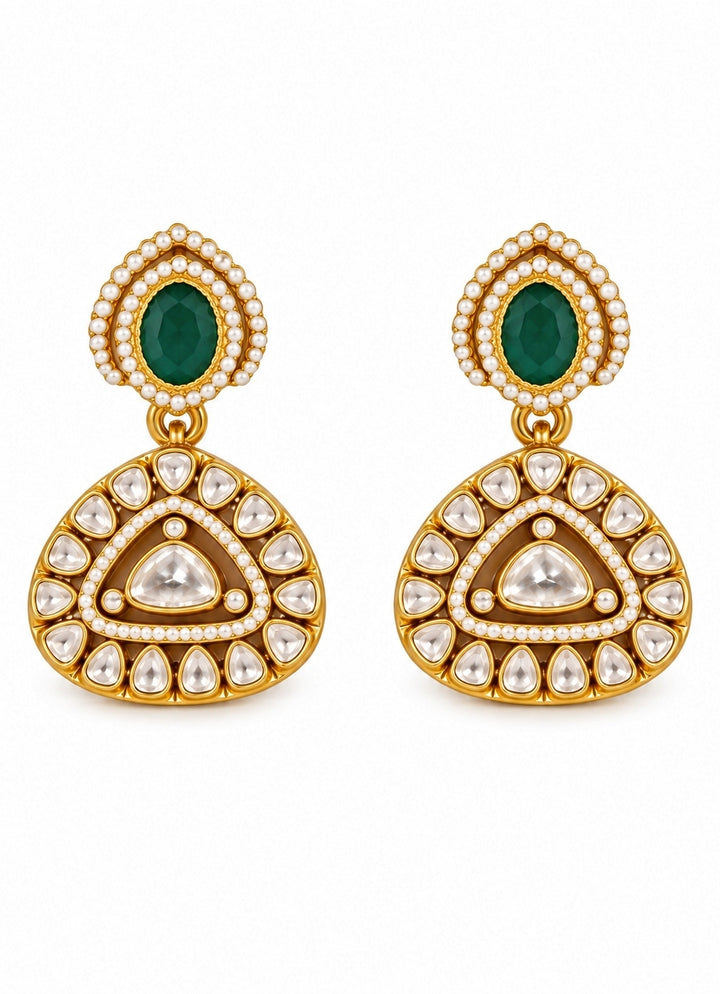 Emerald Kundan Statement Necklace Set