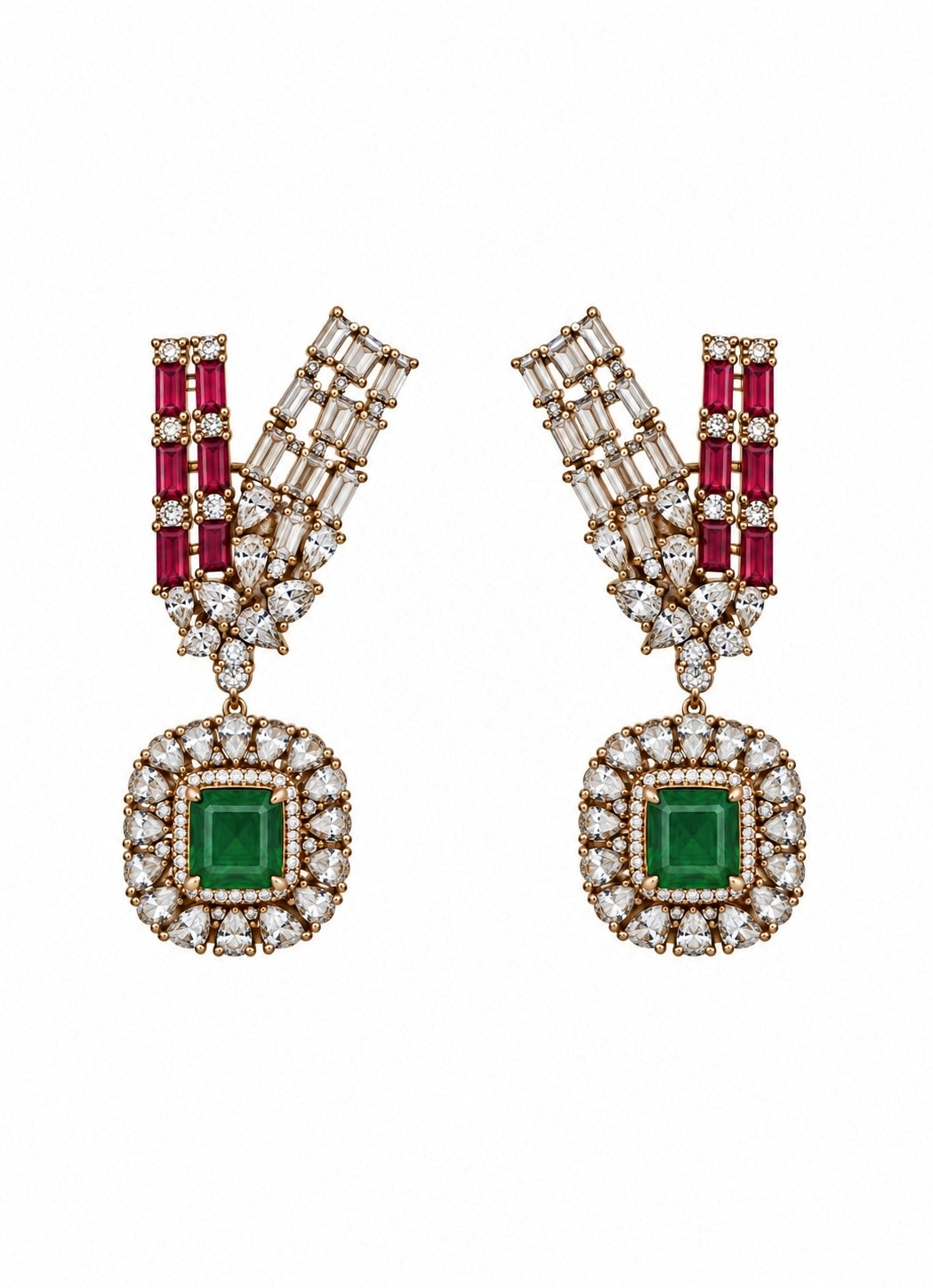 Ruby And Emerald Kundan Necklace Set