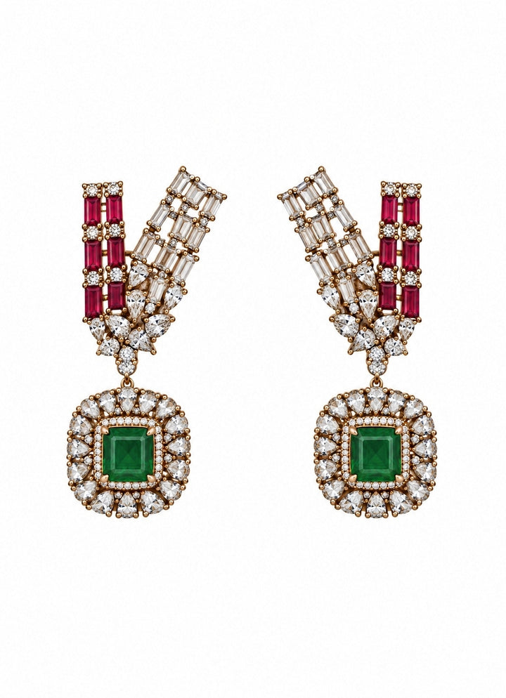 Ruby And Emerald Kundan Necklace Set