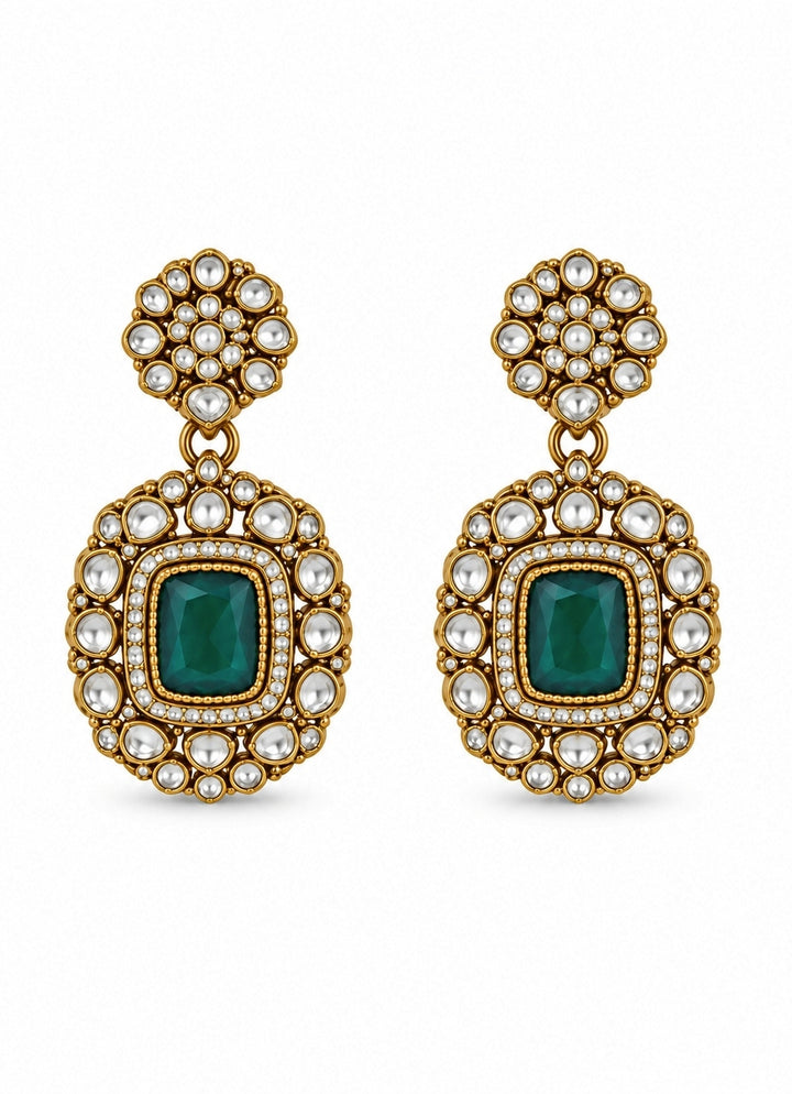 Emerald Polki Kundan Necklace Set