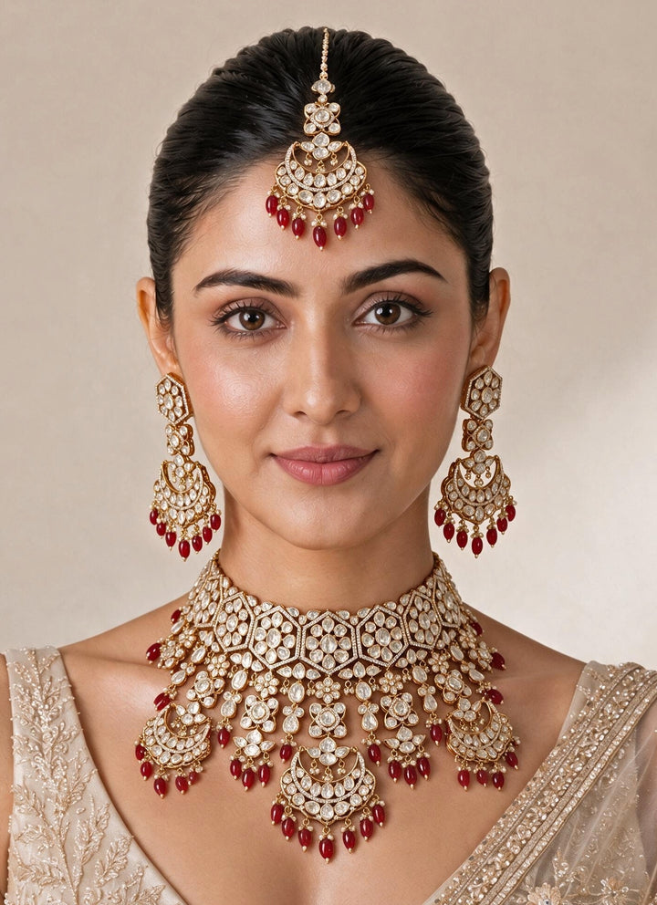 Ruby Kundan Bridal Necklace Set
