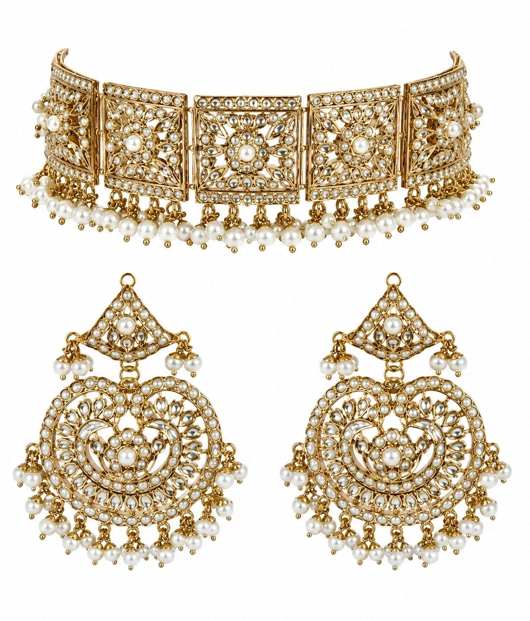 Gold Plated Jadau Choker Set