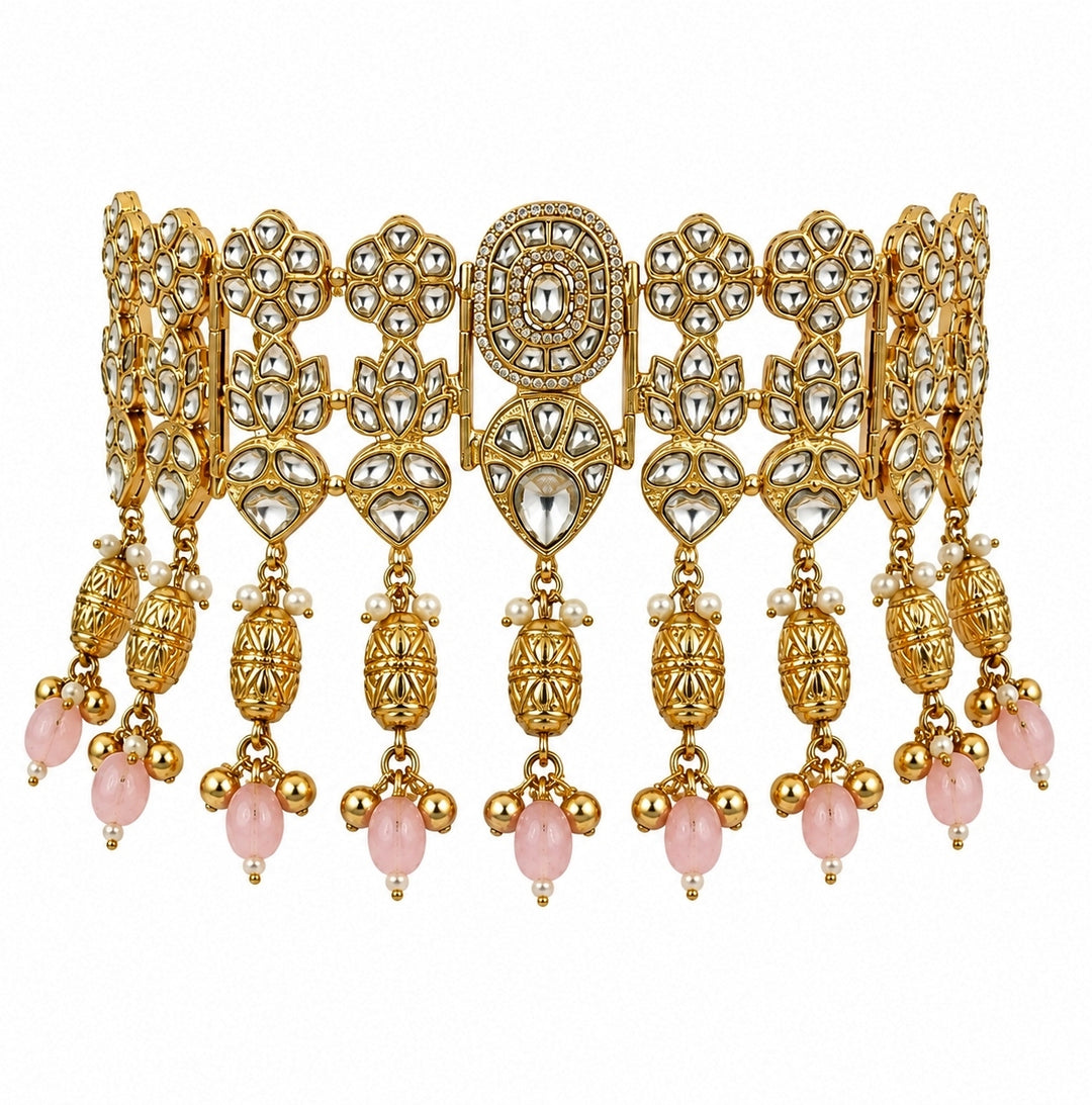Gold Plated Kundan Choker Necklace Set