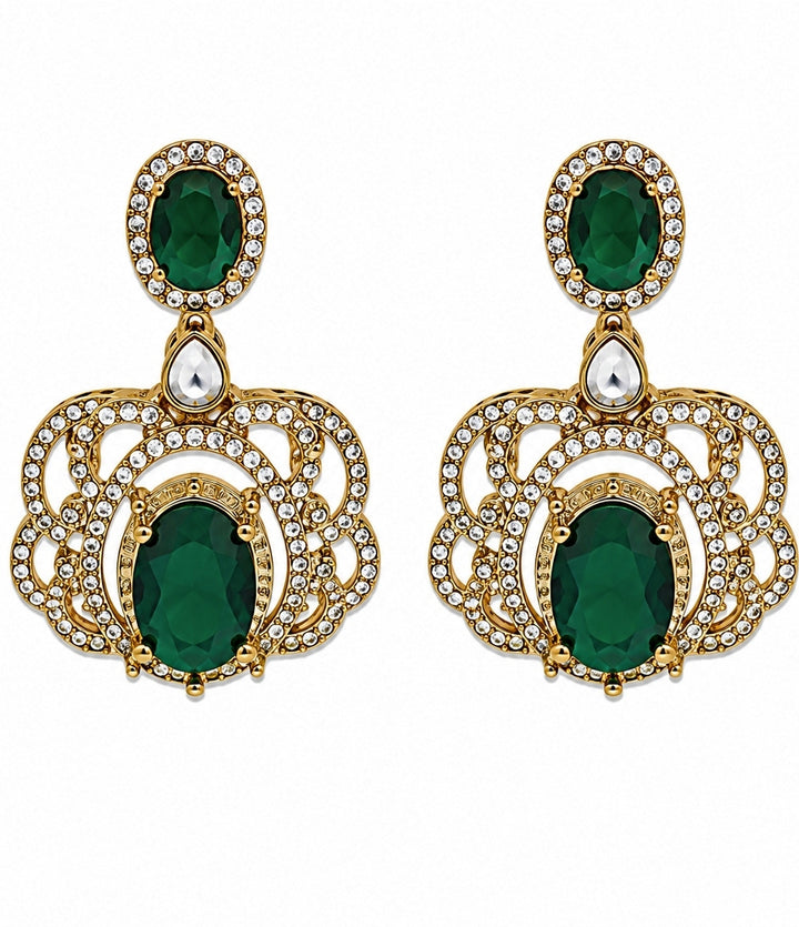 Three Layer Emerald Green Moissanite Necklace Set