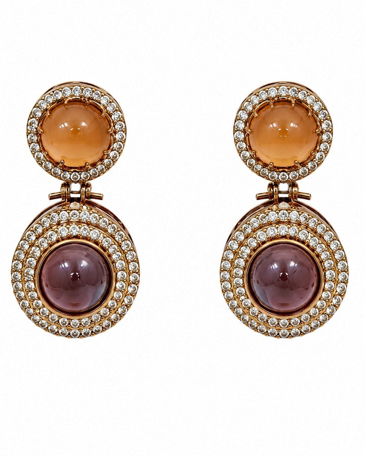 Gold Plated Multicolour Moissanite Necklace Set