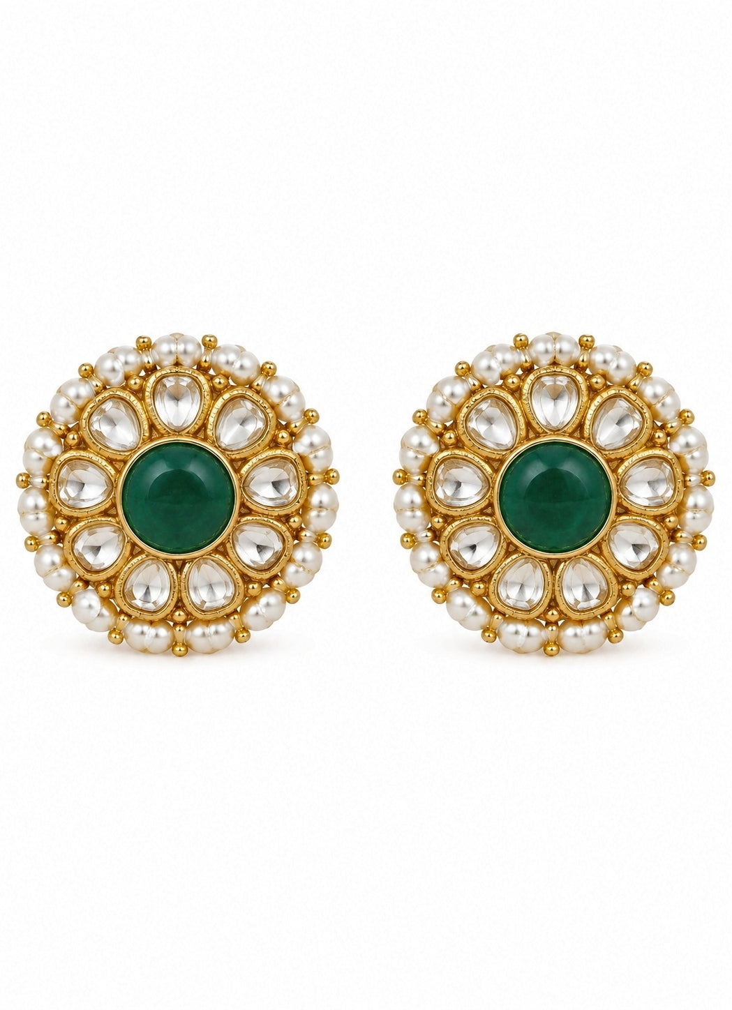 Multicolour Polki Statement Necklace Set