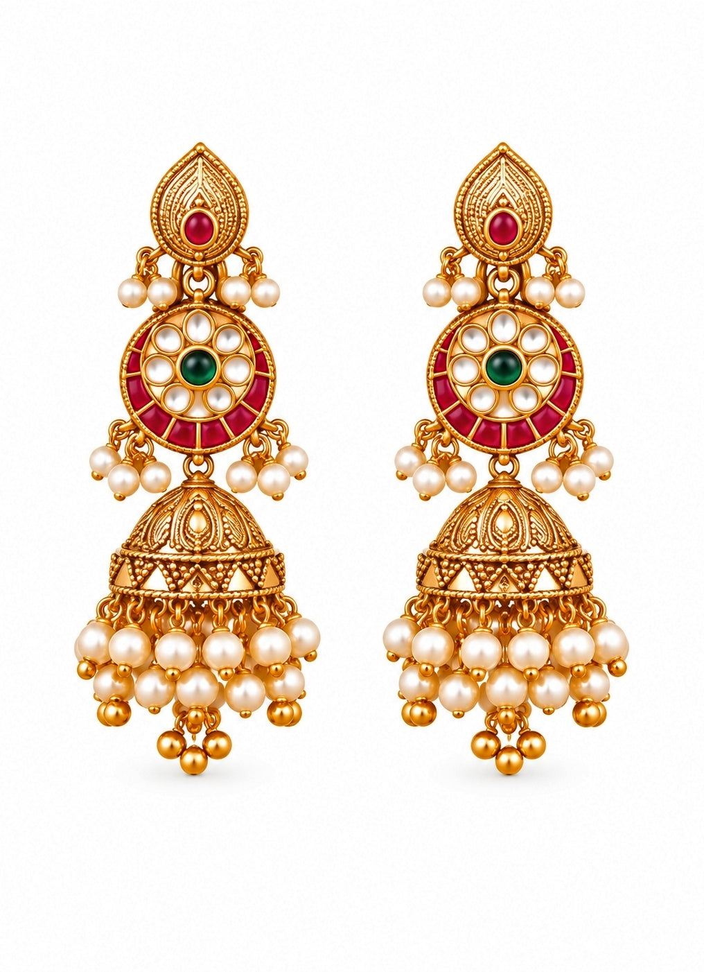 Antique Gold Kundan Statement Necklace Set