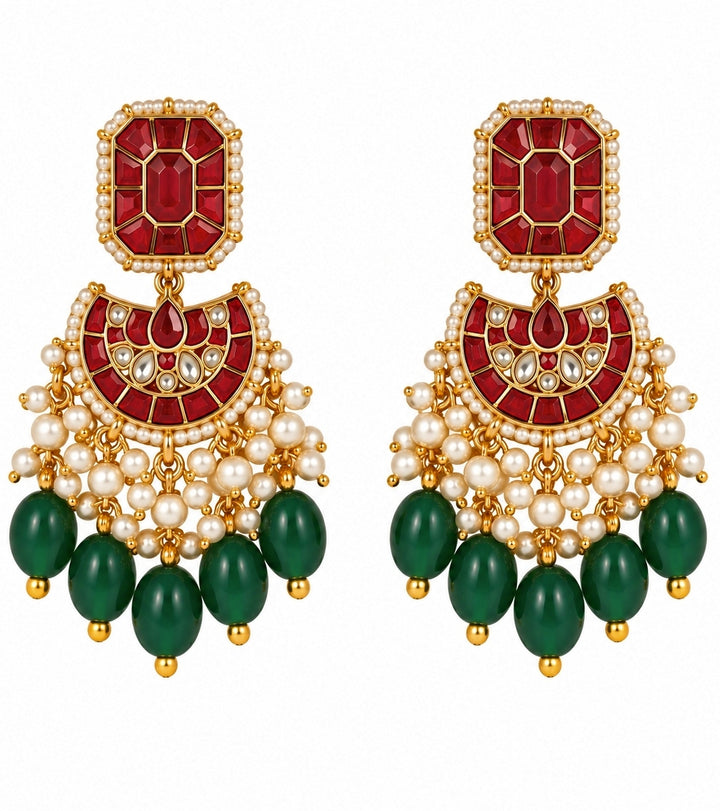 Multicolour Kundan Beaded Necklace Set