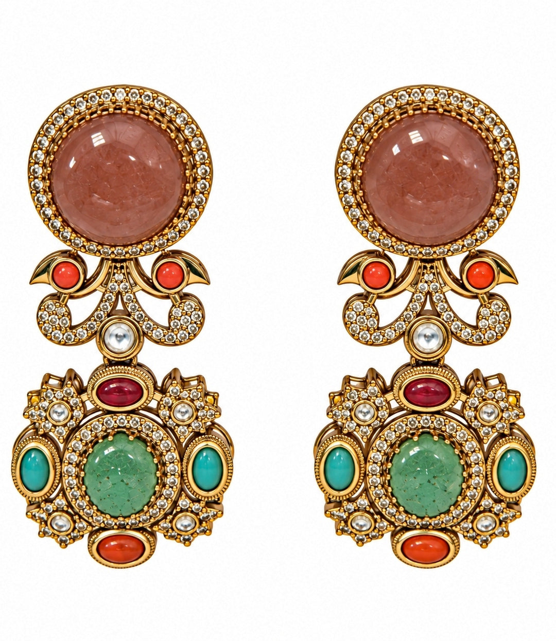 Multicolor Stone Statement Necklace Set