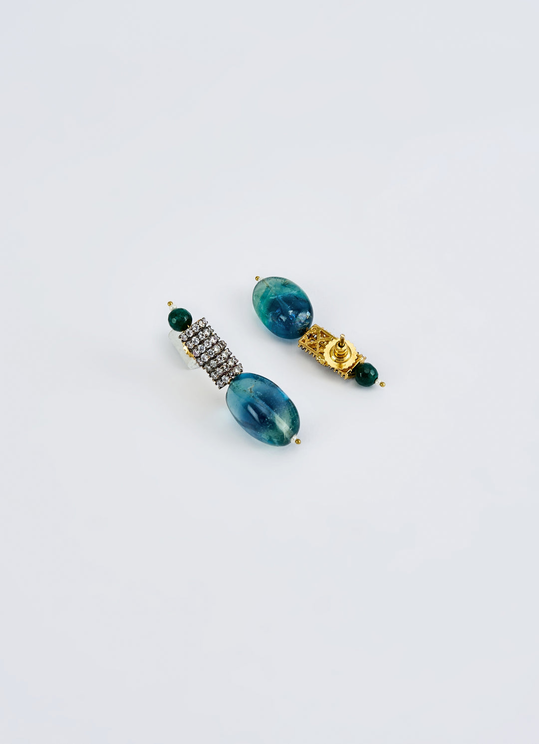Blue Teardrop Necklace Set With Crystal