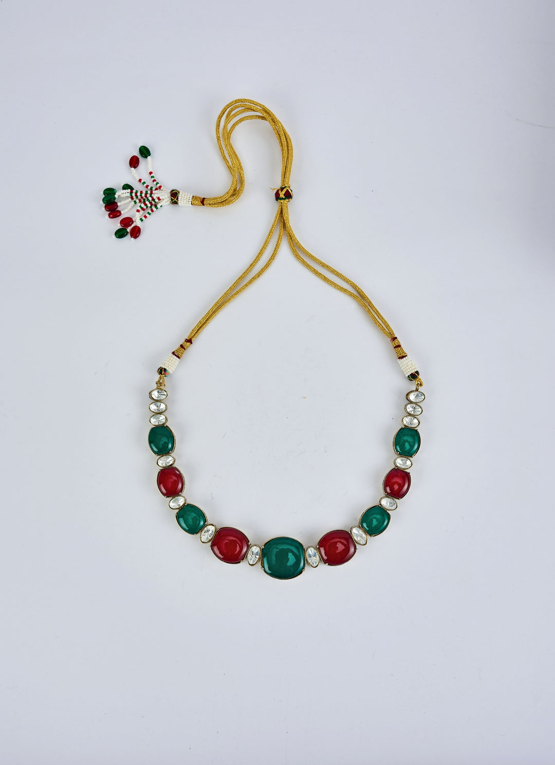 Green And Red Contemporary Choker Necklace Set