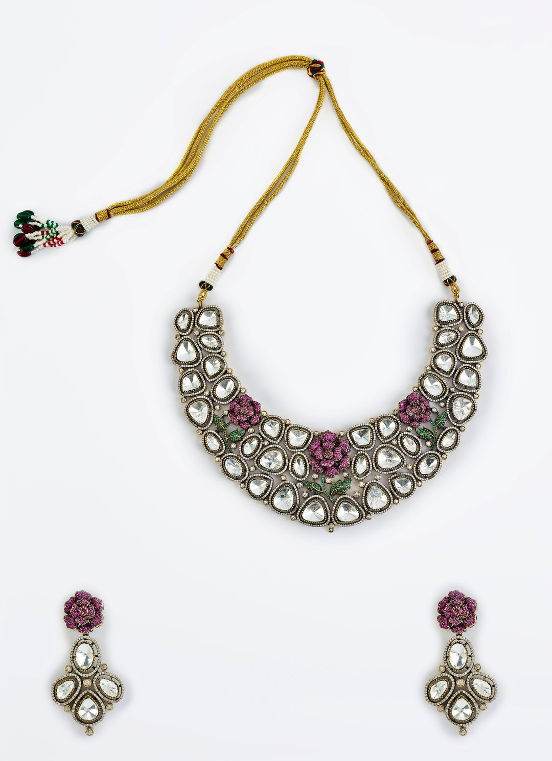 Kundan And  Pink Stone Necklace Set
