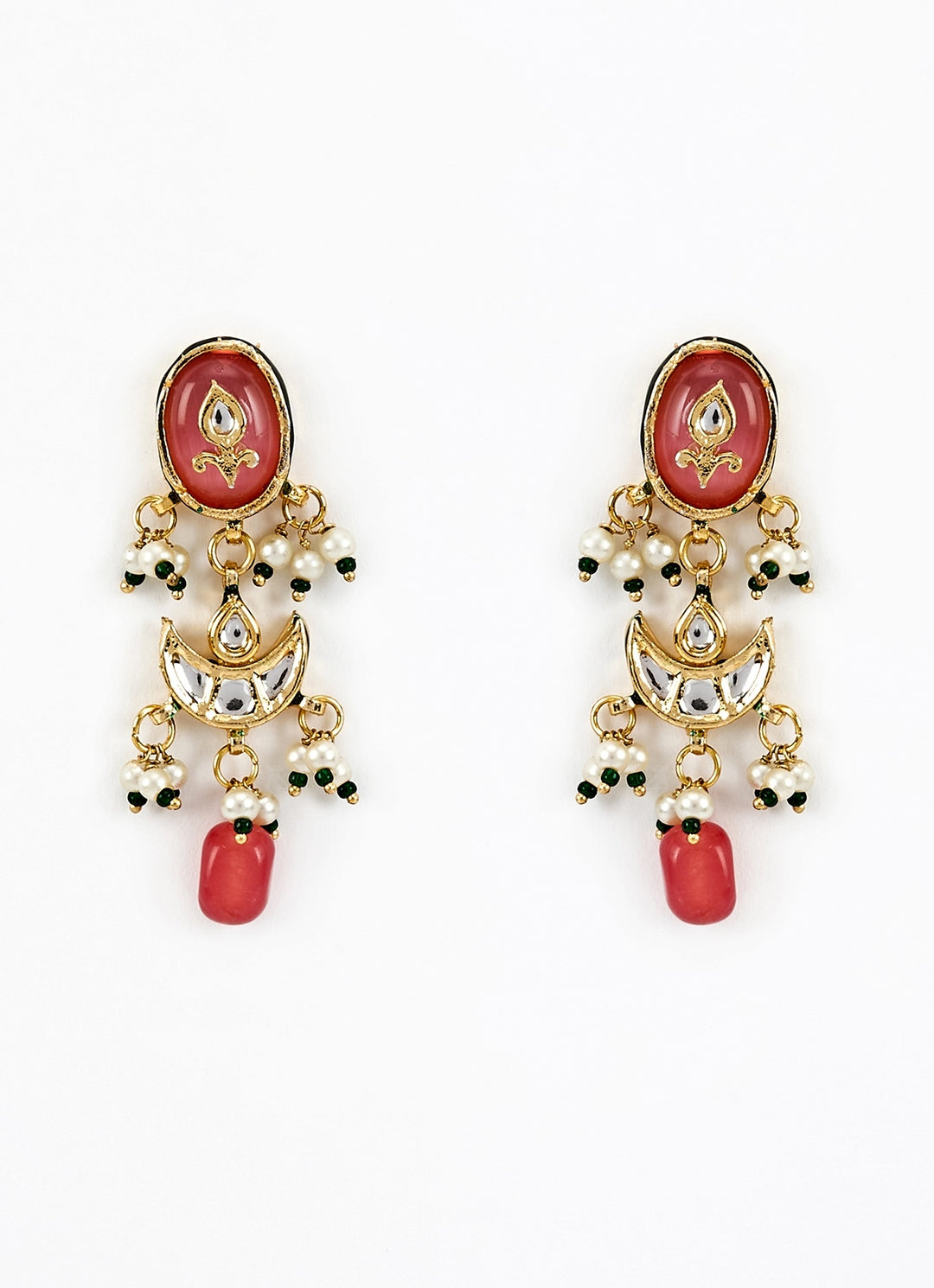 Gold Plated Pink Kundan Choker Necklace Set