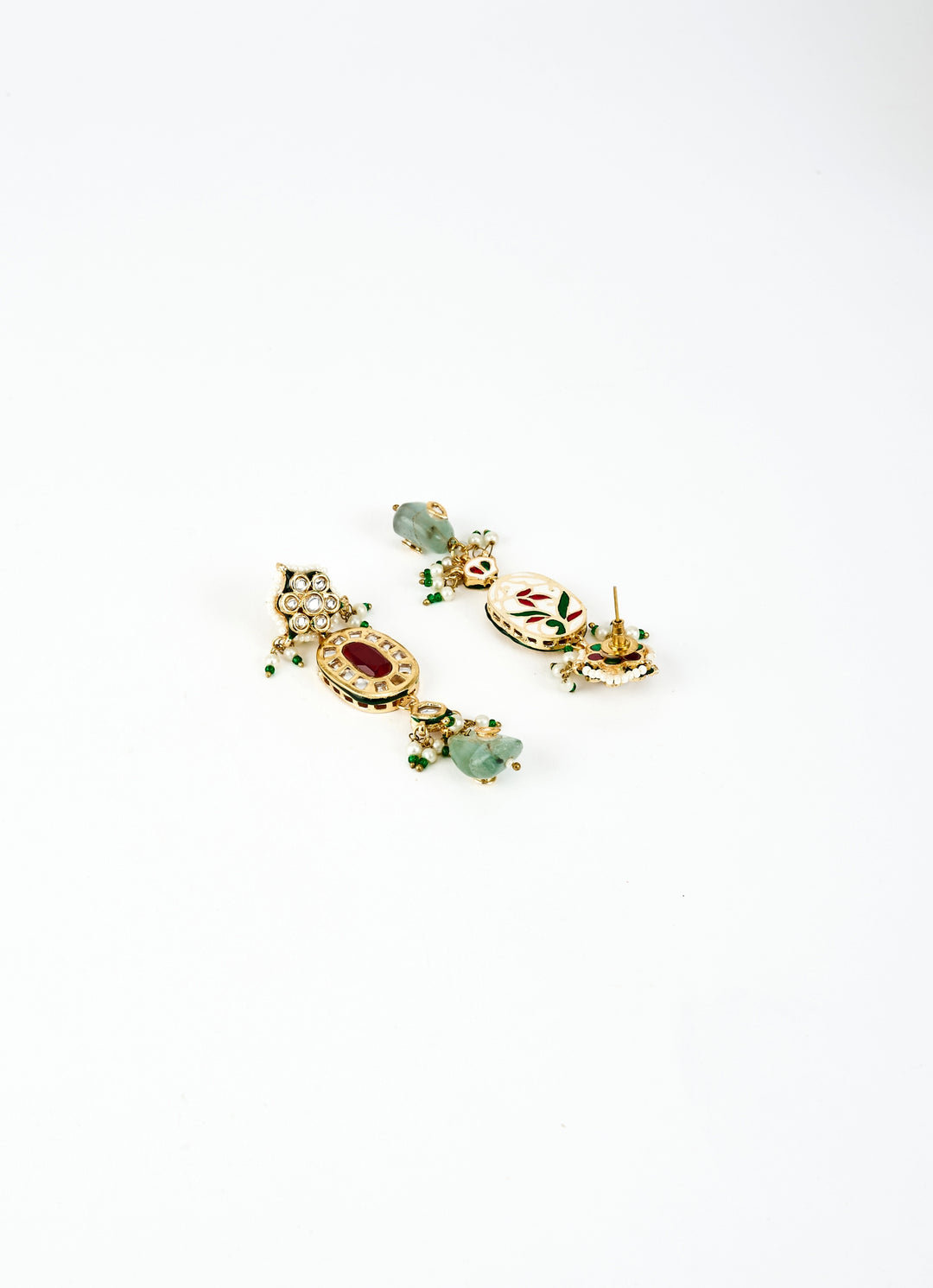 Gold Plated Multi Kundan And Polki Long Necklace Set