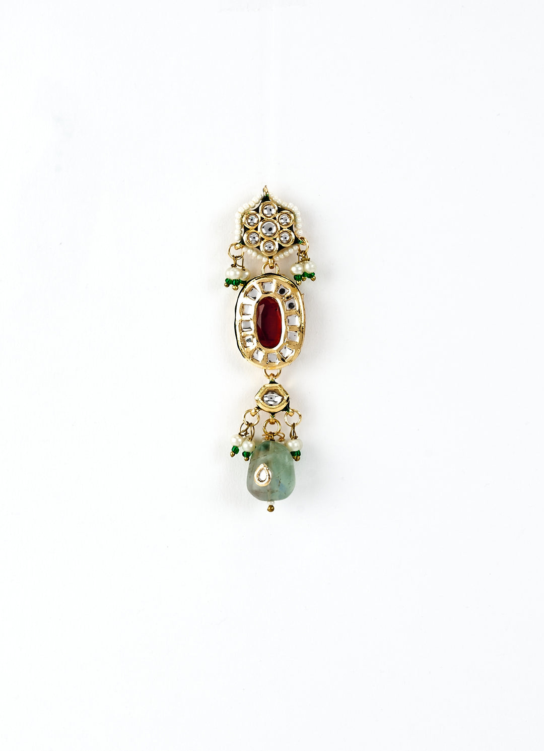Gold Plated Multi Kundan And Polki Long Necklace Set