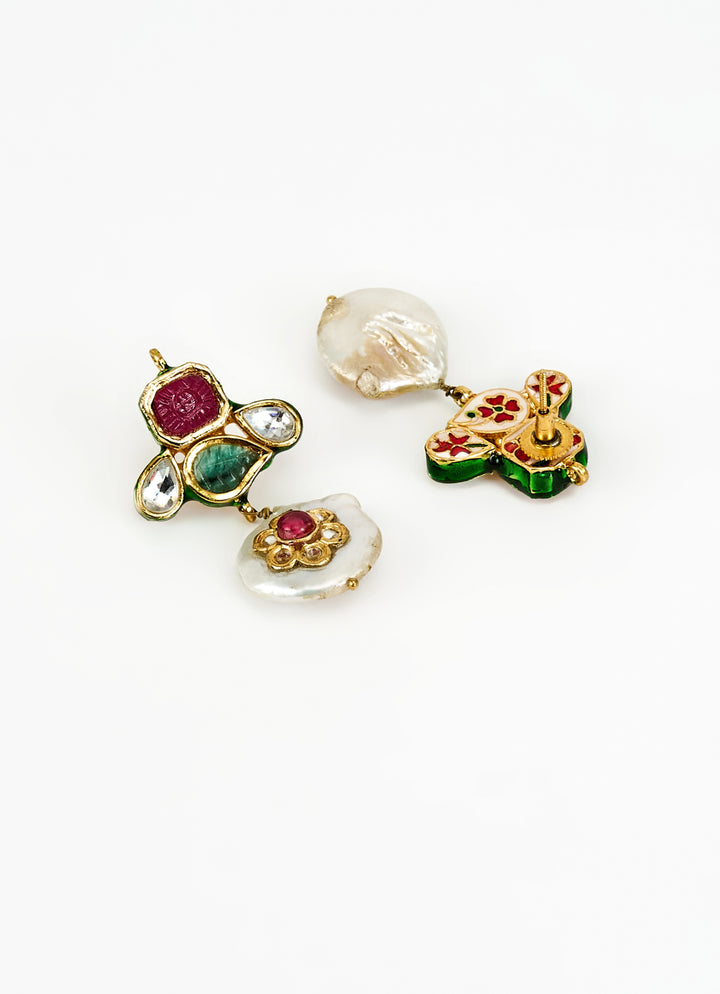 Gold Plated Multi Stone Kundan Choker Necklace Set
