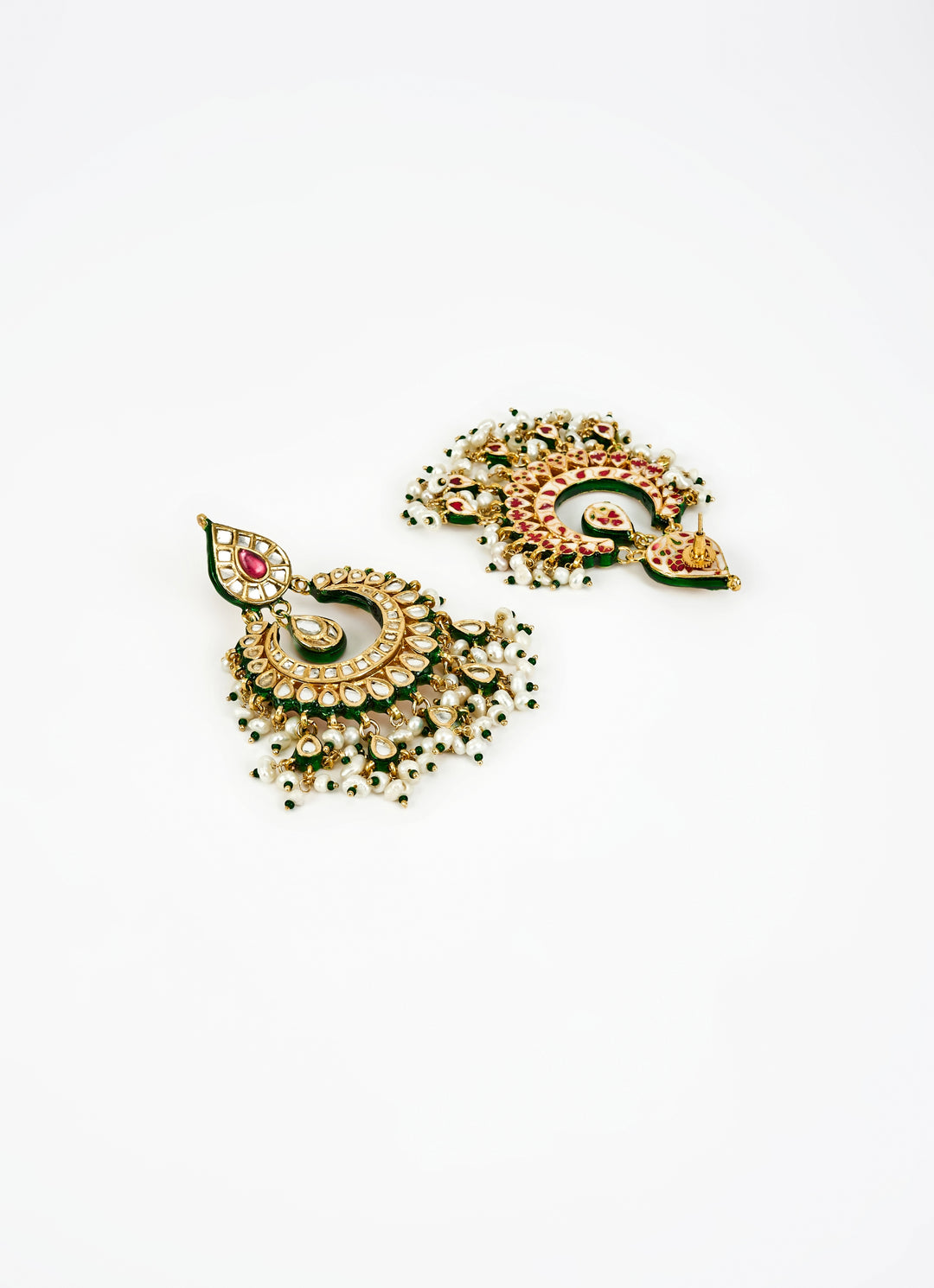 Gold Plated Pink Kundan And Polki Bridal Choker Necklace Set
