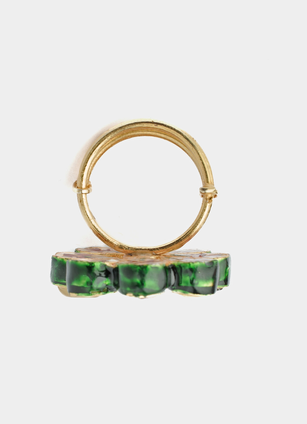 Gold Plated Navratan Kundan Ring