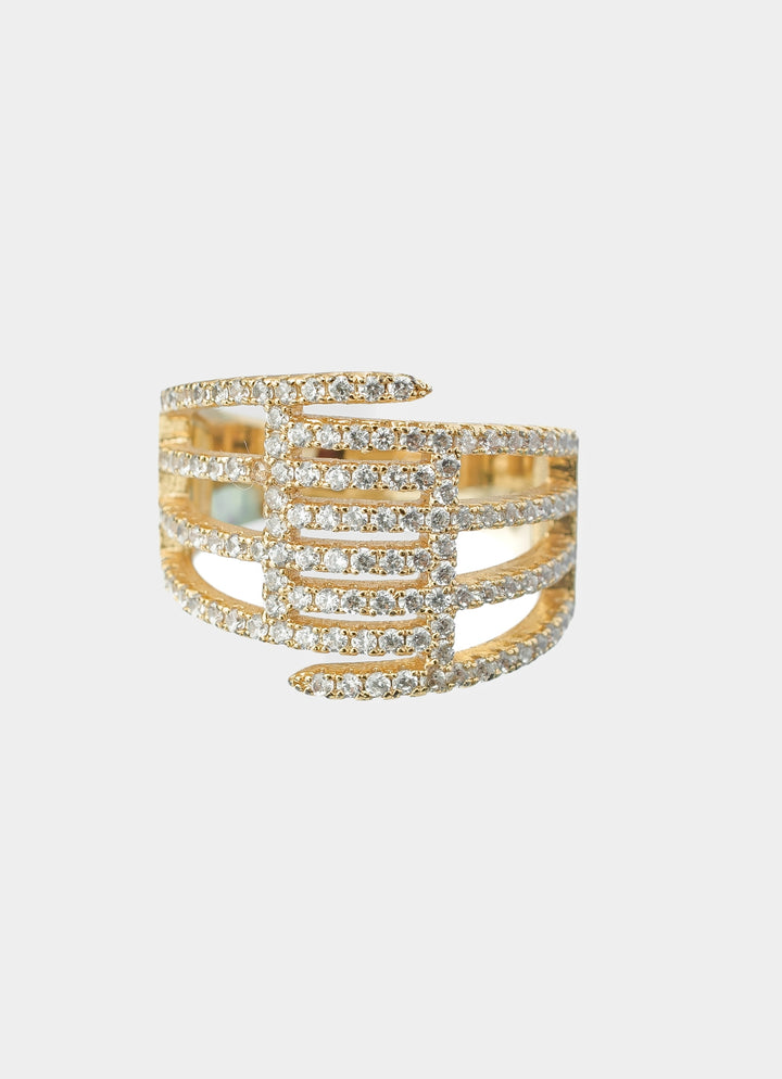 Gold Plated White Zircon Ring