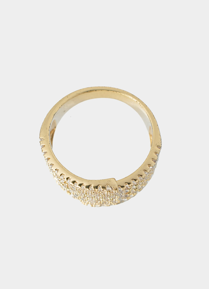 Gold Plated White Zircon Ring