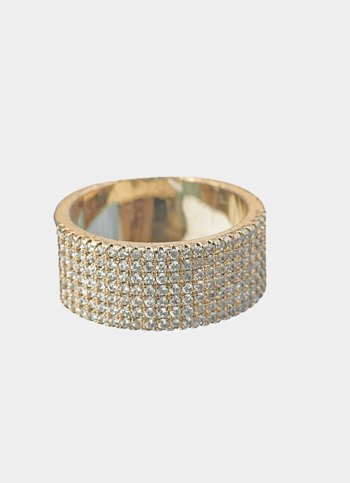 Gold Plated White Zircon Band Ring