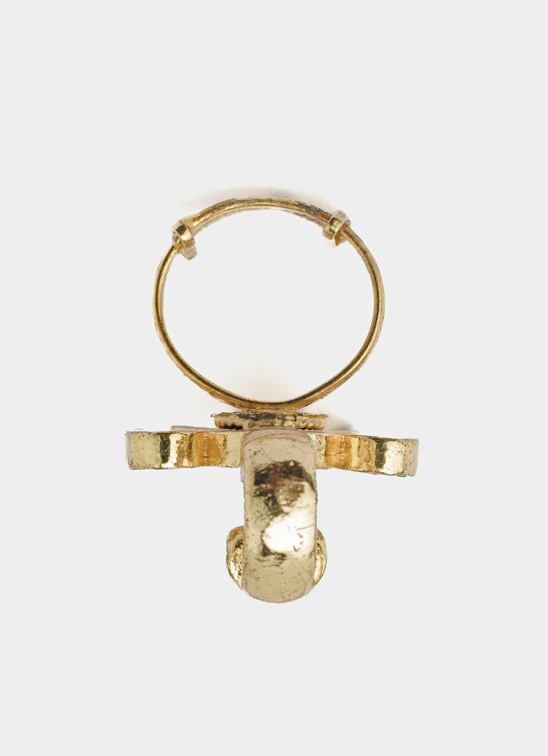 Gold Plated Kundan And Polki Ring
