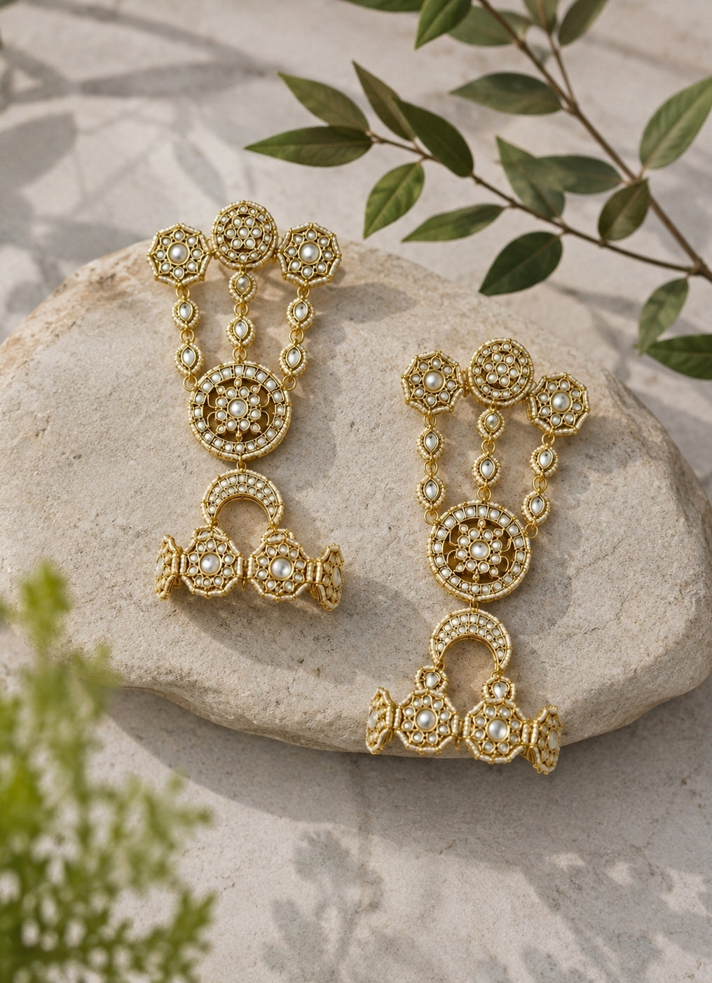 Gold Plated Polki Bridal Haathphool