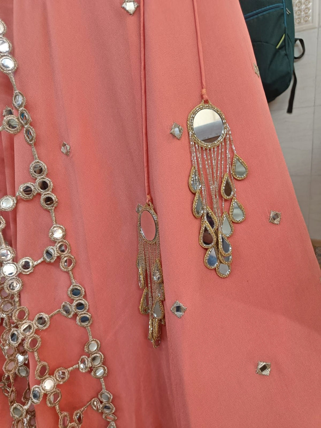 Pastel Pink Organza Lehenga Set with Corset Blouse