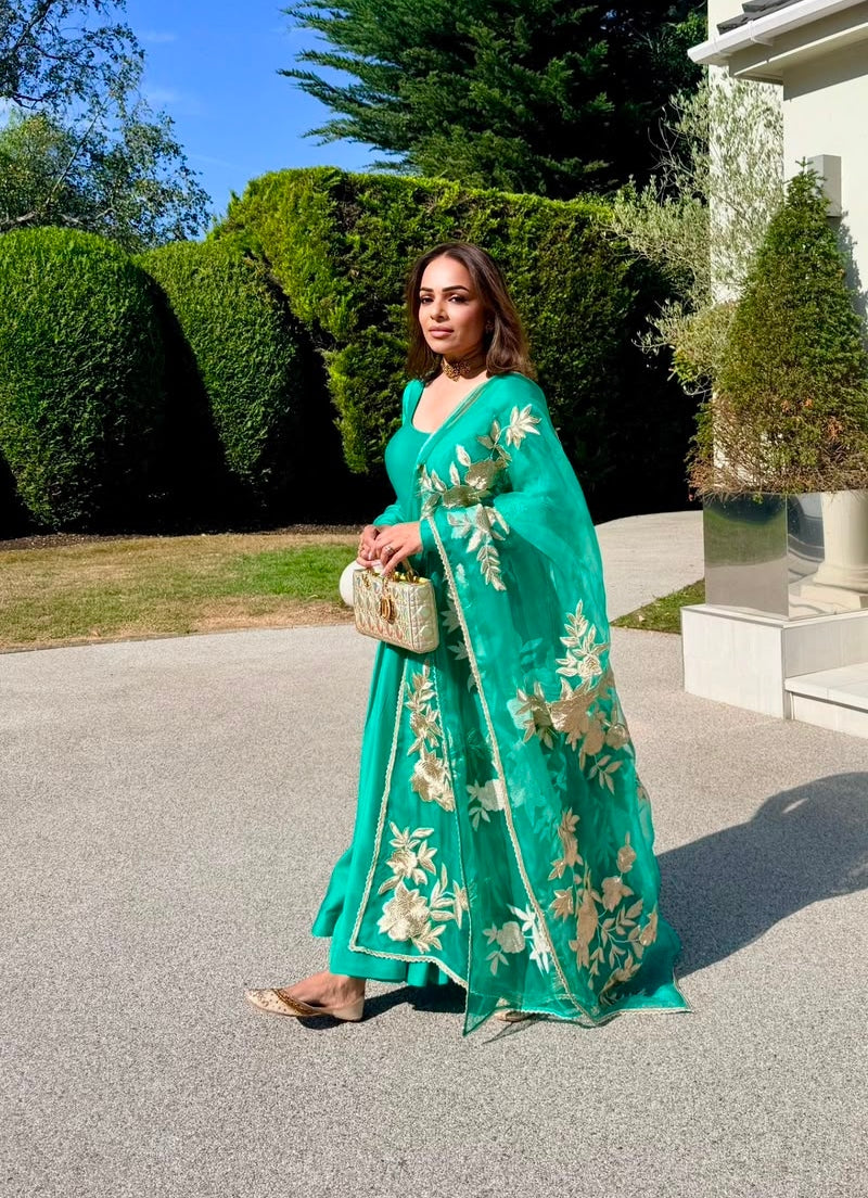The Punam Gul Green Anarkali