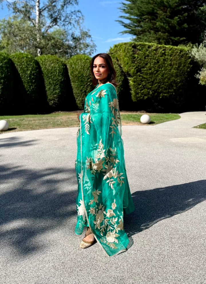 The Punam Gul Green Anarkali
