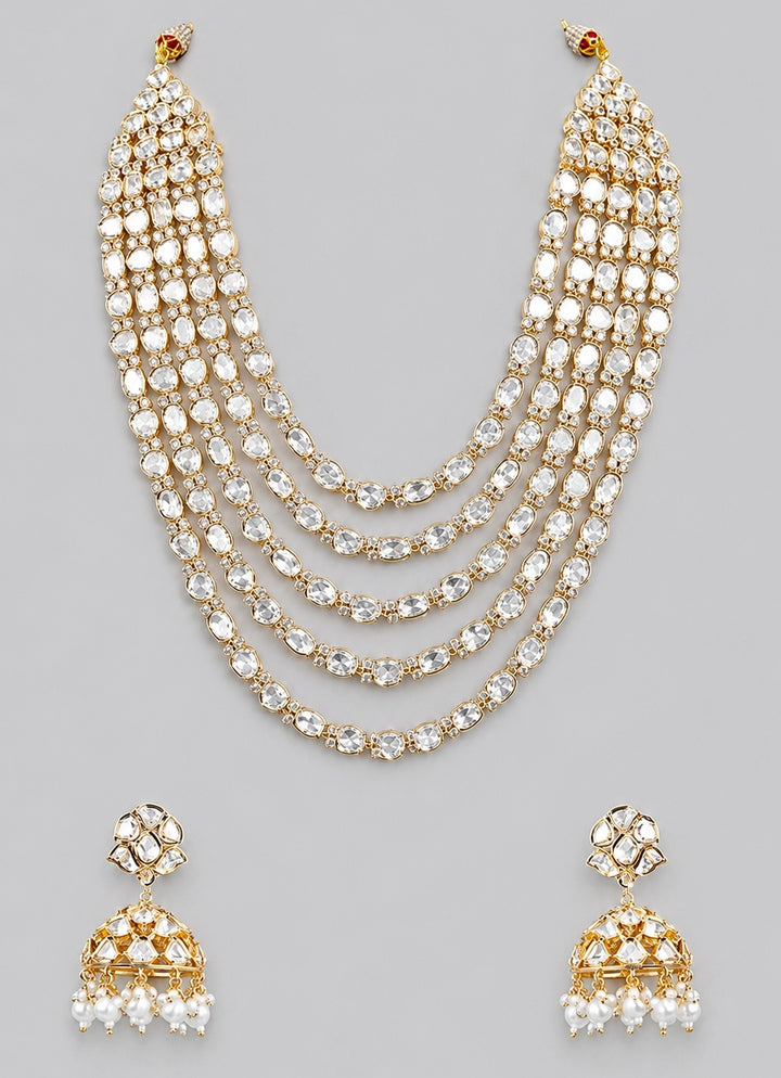 Multilayer Long Kundan Necklace Set