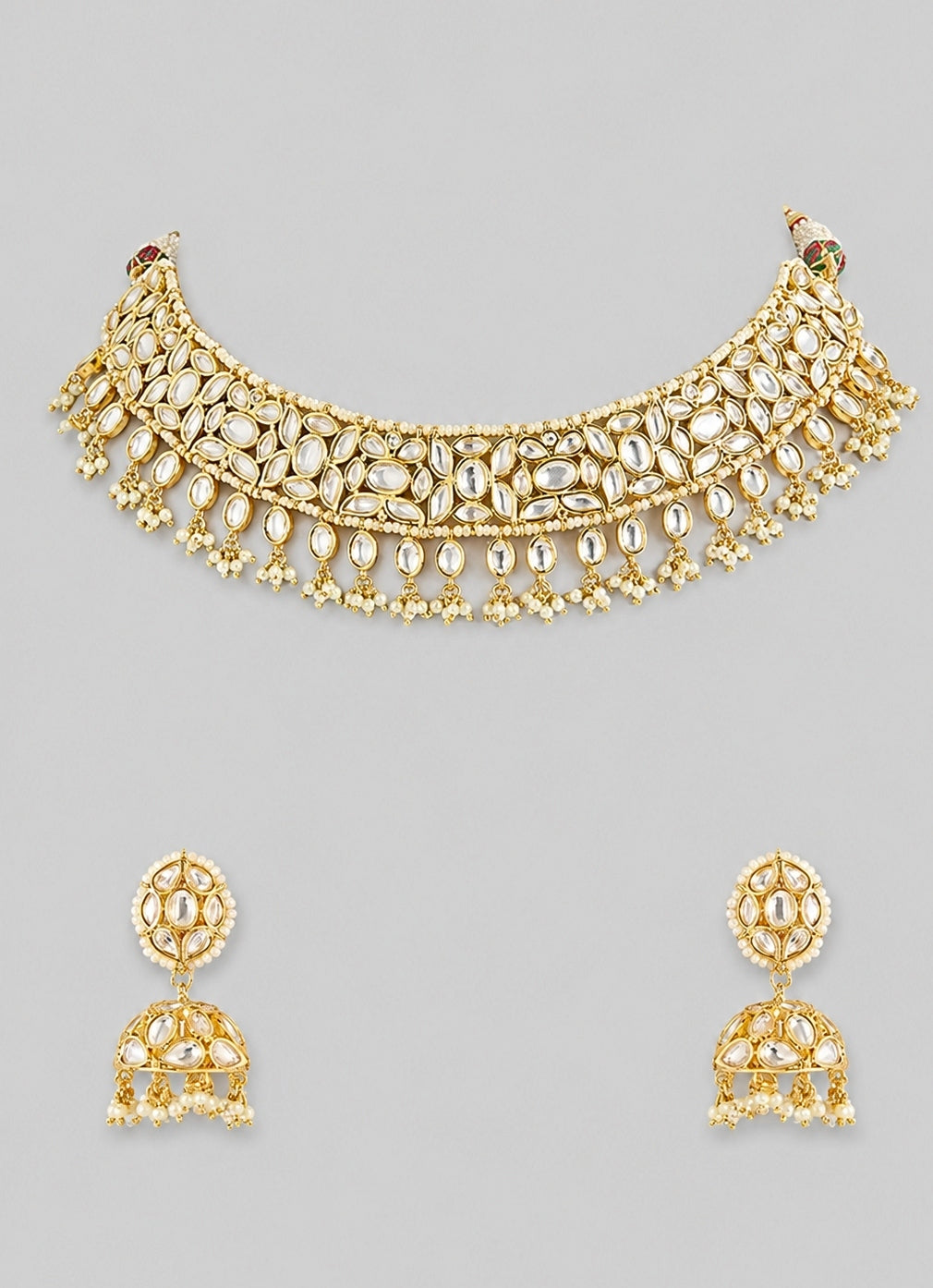 Gold Finish Kundan Necklace Set