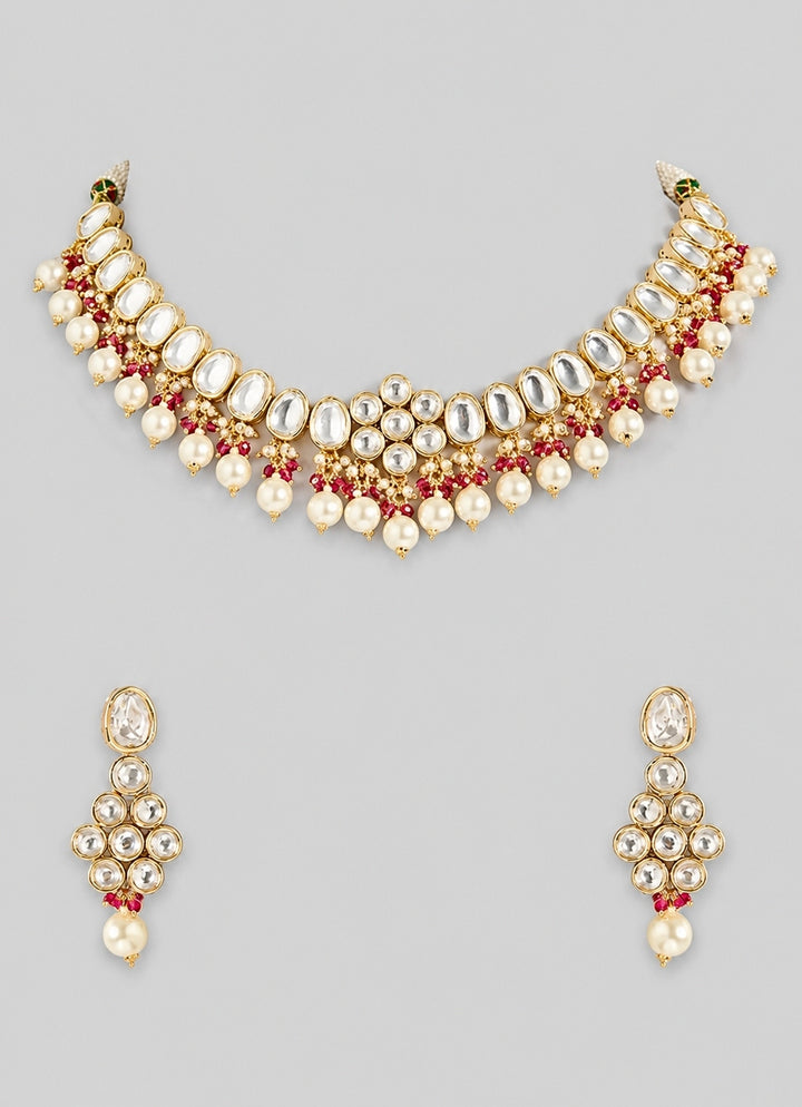 Gold Pearl Necklace Set
