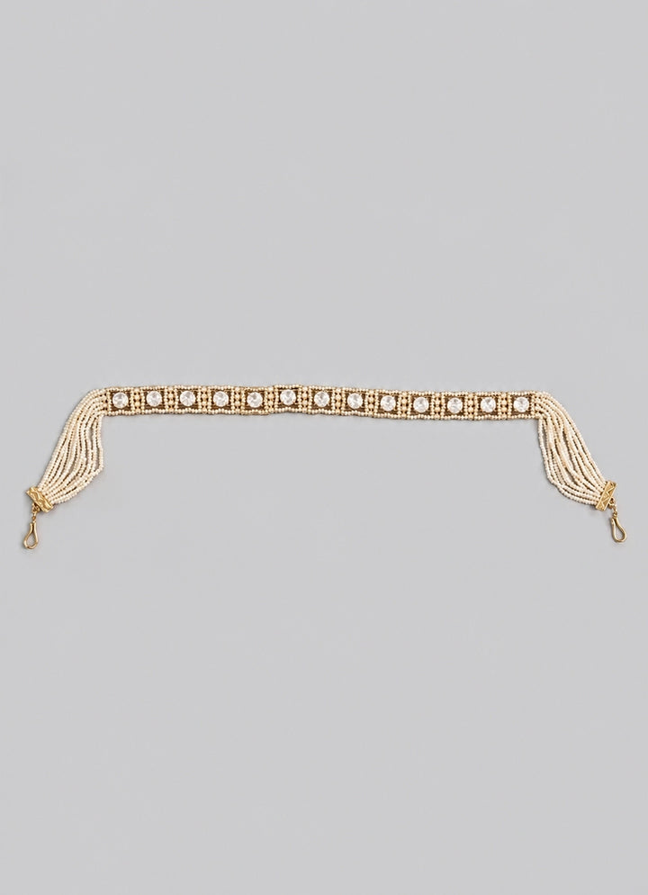 Gold Kundan And Pearl Sheeshpatti