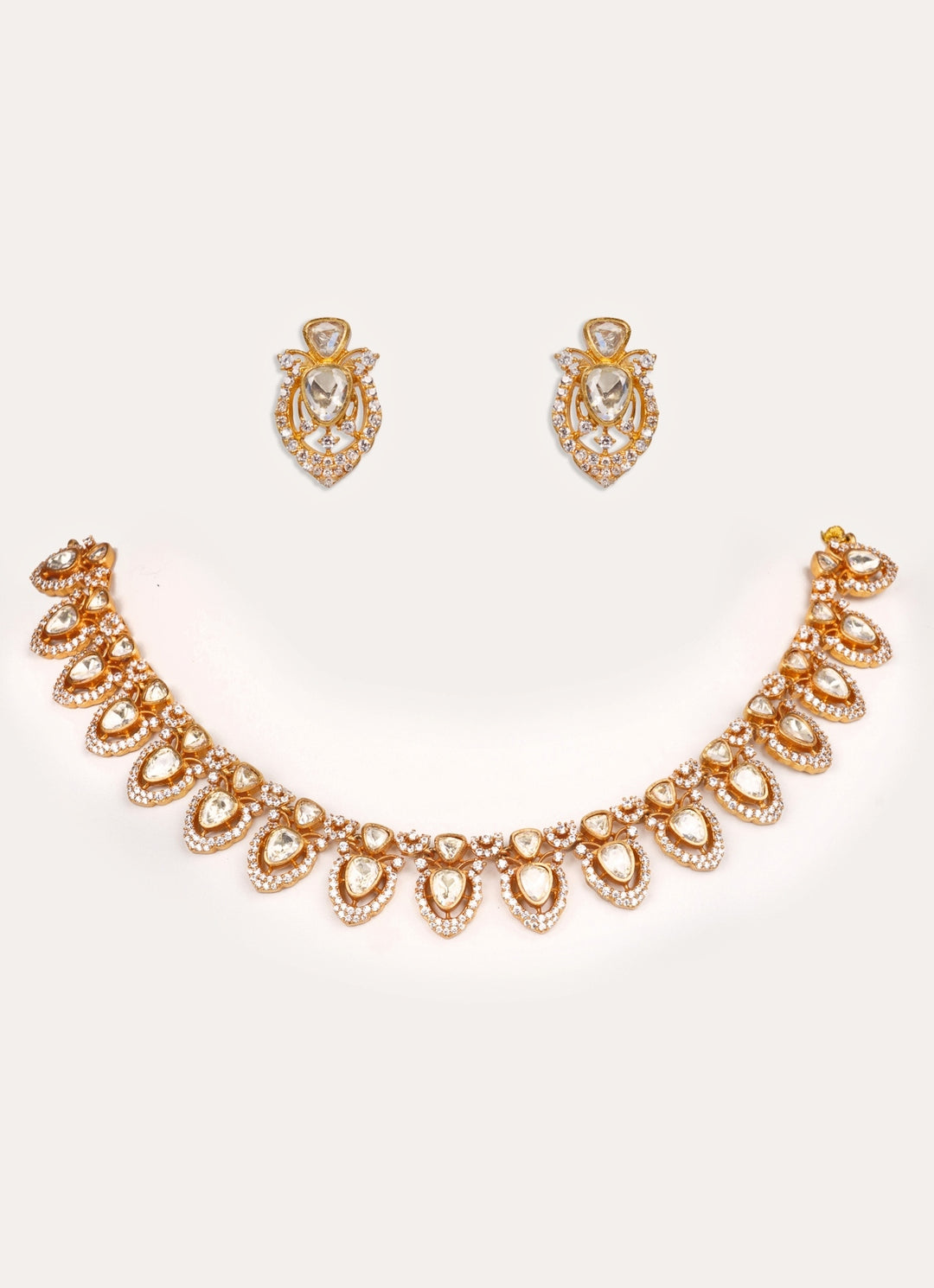 Moissanite Stone Gold Necklace Set