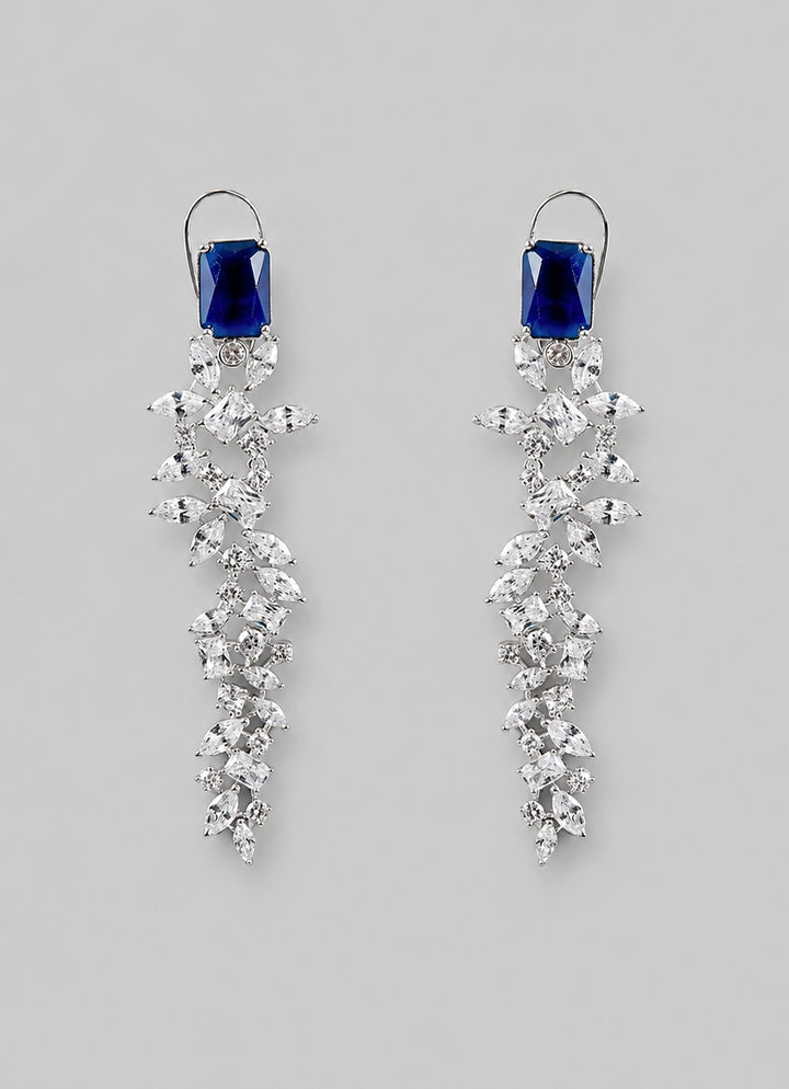 Sapphire And Diamond Dangler Earrings