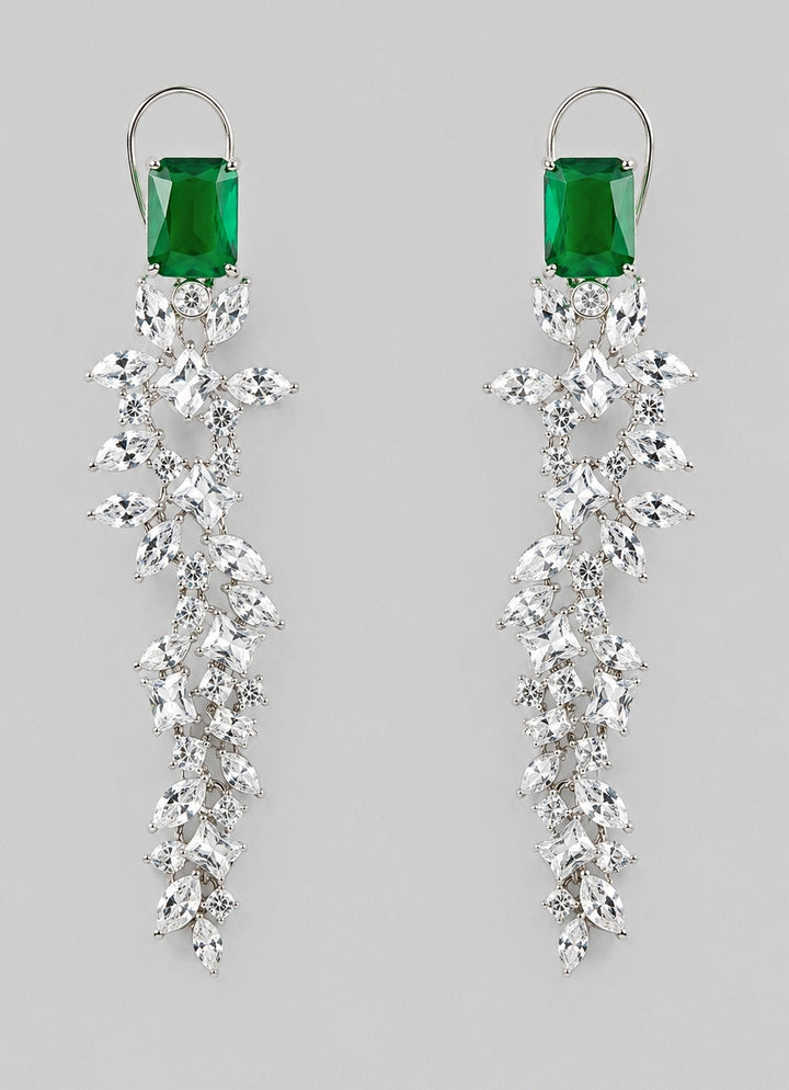 Emerald And Diamond Dangler Earrings