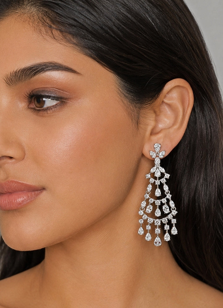White Finish Diamond Dangler
