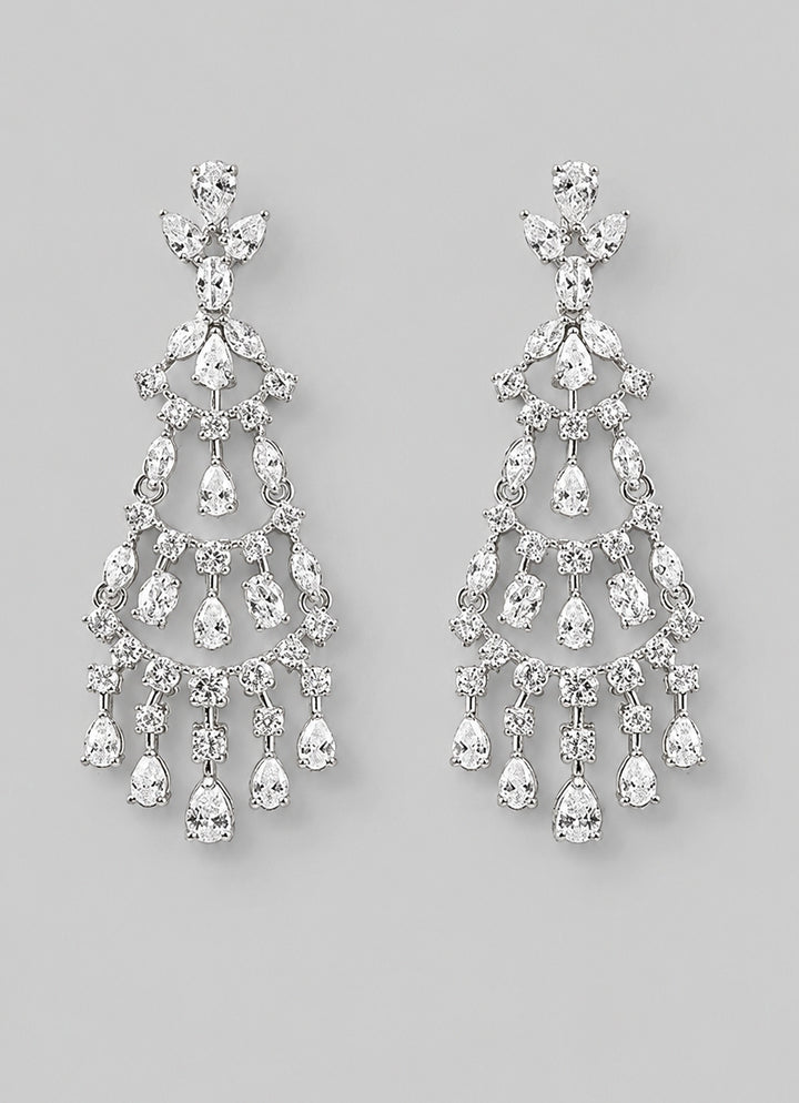 White Finish Diamond Dangler