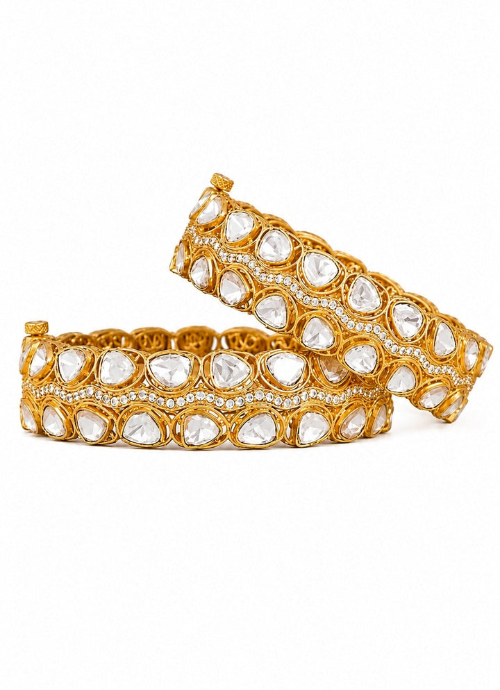 Gold Moissanite Bangle Set