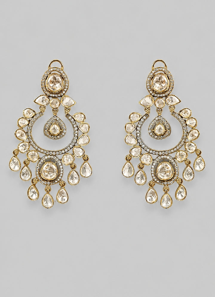 Dual Tone Polki Chandbaali