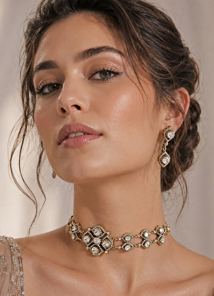 Dual Tone Polki Choker Set