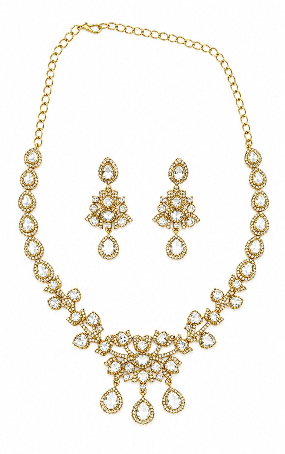 Dual Tone Petite Polki Necklace Set
