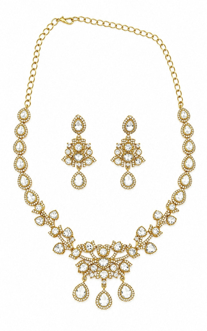 Dual Tone Petite Polki Necklace Set