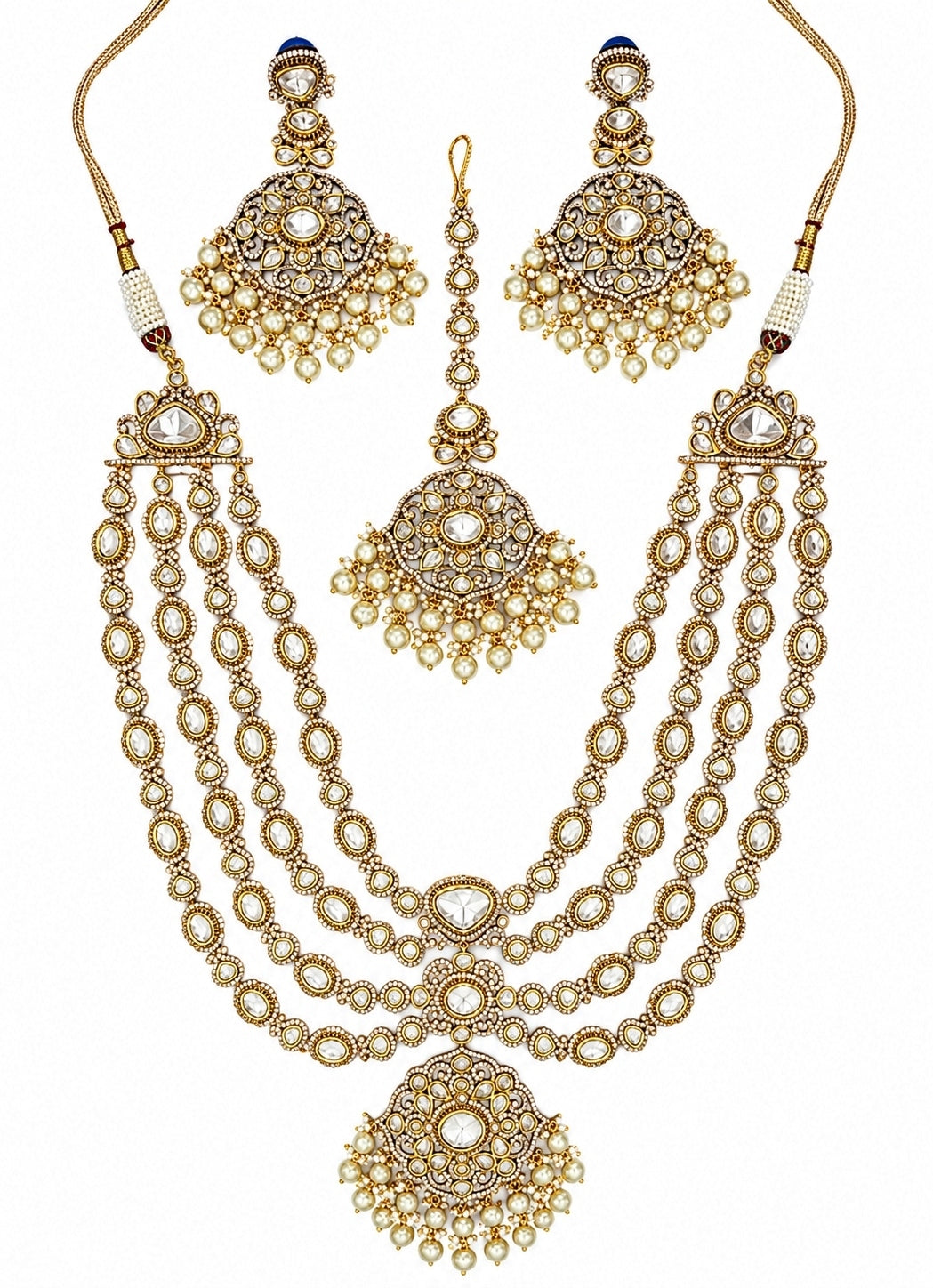 Multilayer Polki Bridal Necklace Set