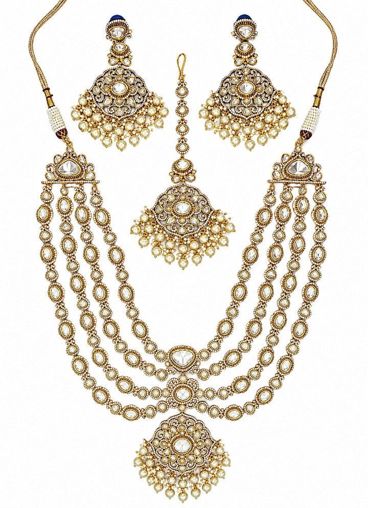 Multilayer Polki Bridal Necklace Set